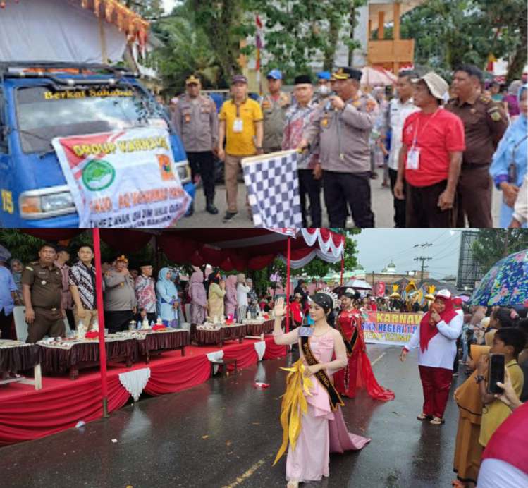 Kapolres Padang Lawas Lepas Karnaval Mobil Hias Meriahkan HUT RI Ke 79