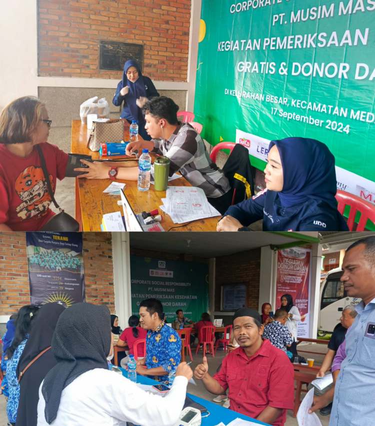 PT Musim Mas Berkolaborasi dengan LPM Maron Kelurahan Besar Gelar Donor Darah & Pemeriksaan Kesehatan Gratis