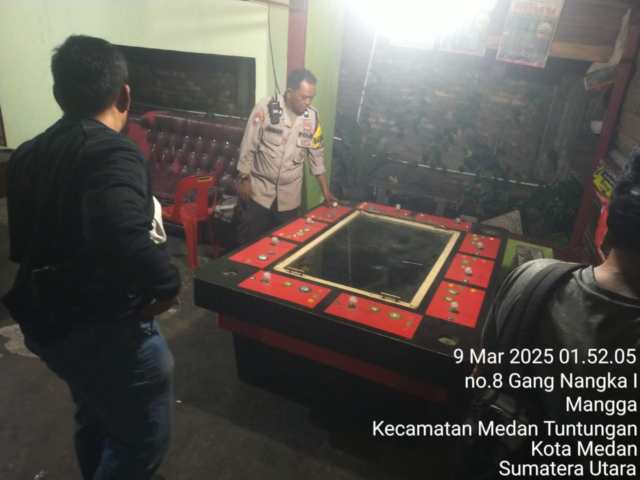Polsek Medan Tuntungan Gerebek Lokasi Judi Tembak Ikan, Satu Mesin Diamankan
