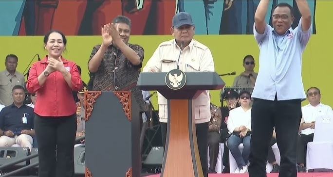 Di Hadapan Buruh, Prabowo Janji akan Hapus Outsourcing